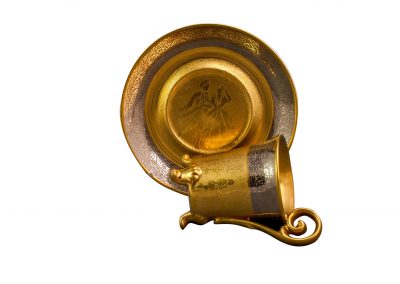 Alman 1930'lar D W Porsellan Karlsbader Manufacture damgalı fincan