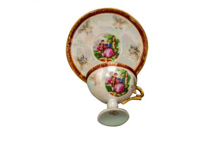 Fransız Limoges-Adamo gold collection damgalı rokoko formda fincan