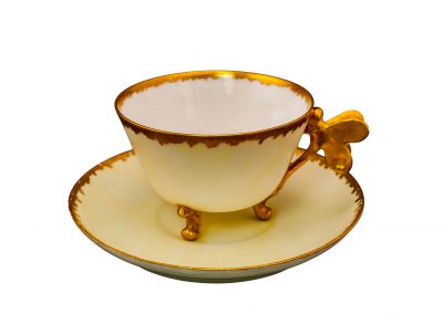 Fransız Malı, 1900 başları, kelebek formlu kulplu T&V Limogess damgalı fincan